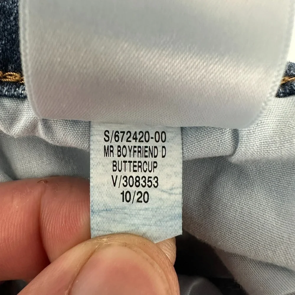 Old Navy Jeans Womens 18‎ Blue Denim Boyfriend Mid-Rise Frayed Hem 5-Pockets